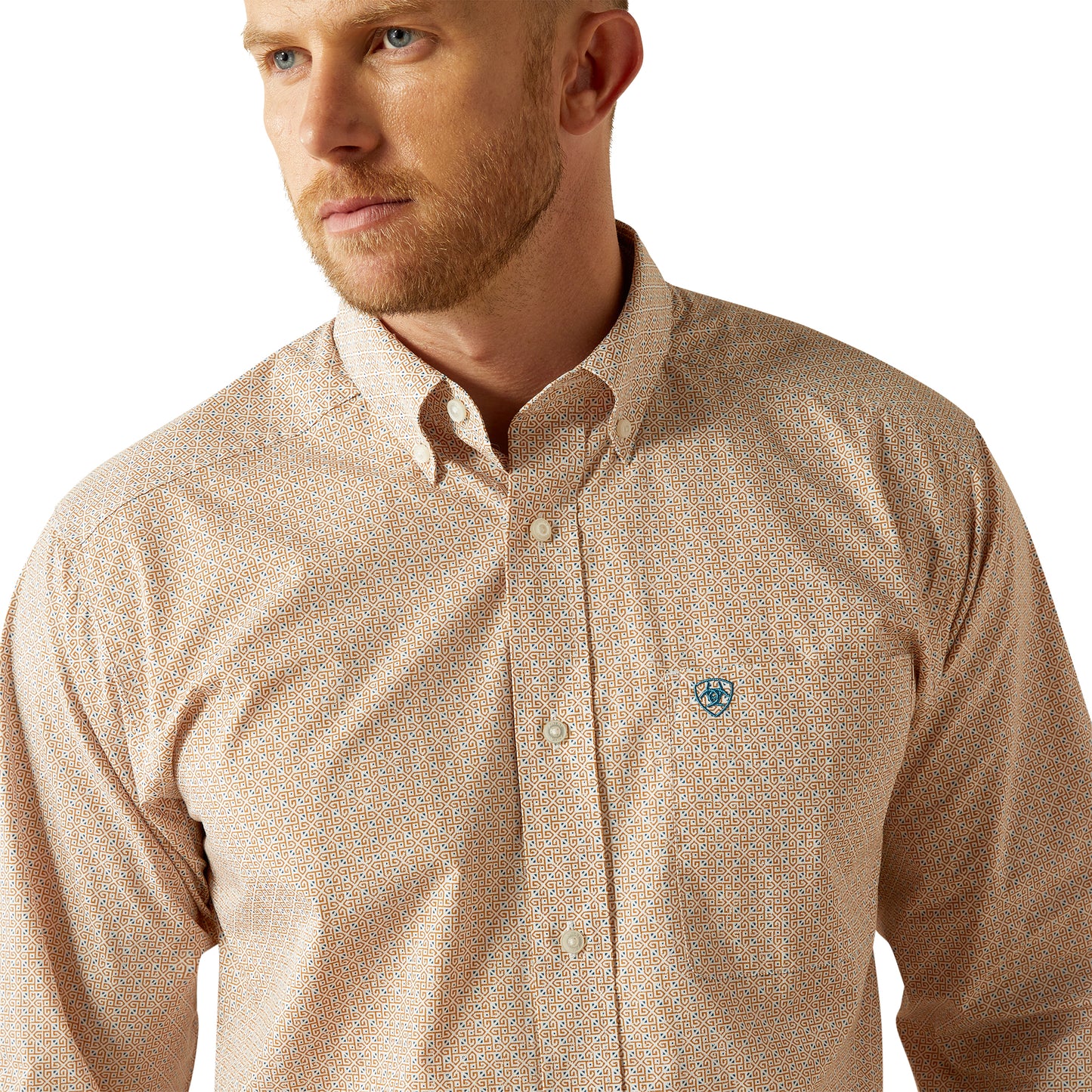 Ariat Mens Johnny Classic Fit Long Sleeve Shirt - Light Brown