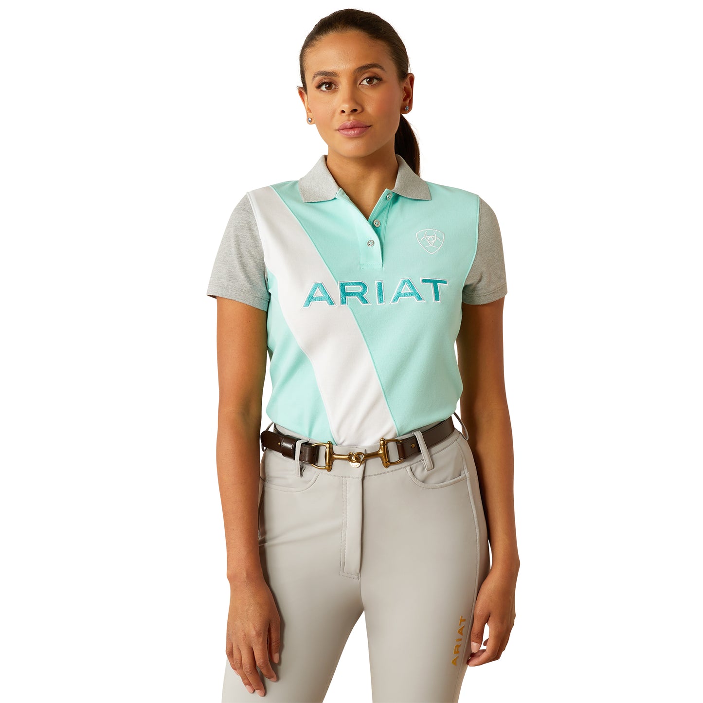 Ariat Women's Taryn Polo Beach Glass/ Electric Green