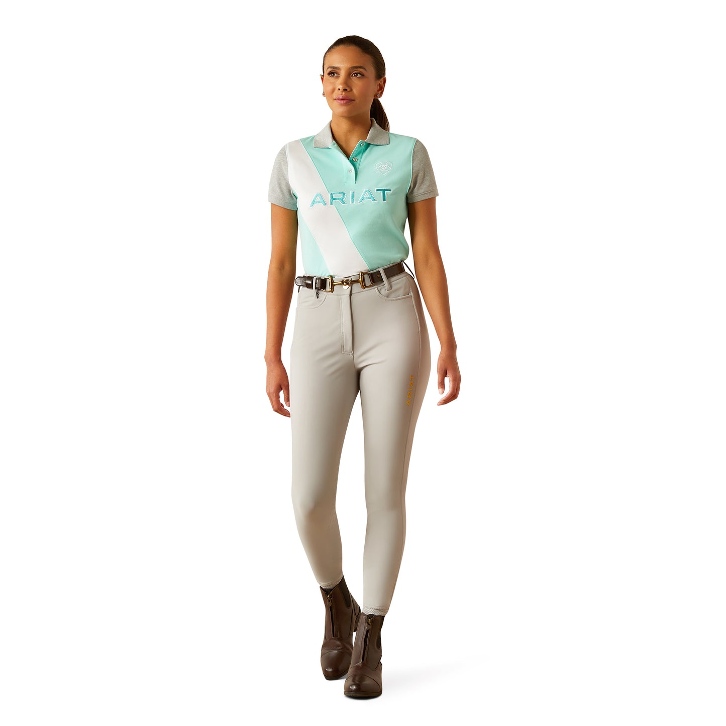 Ariat Women's Taryn Polo Beach Glass/ Electric Green