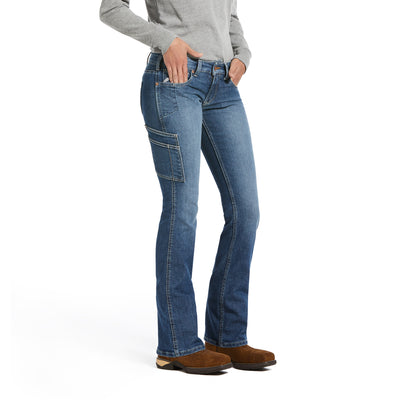 Ariat Women's Rebar Mid Rise Boot Cut Durastretch Raven Sofia