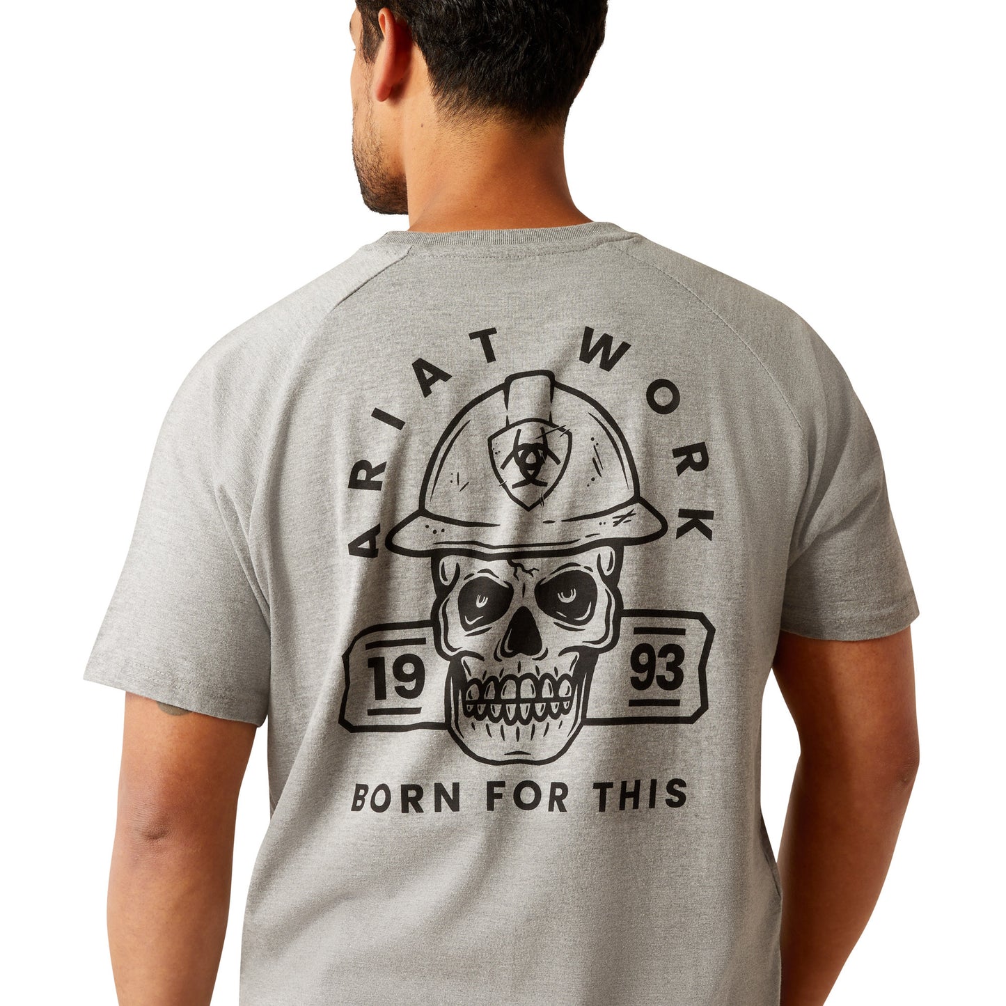 Ariat Mens Rebar Cotton Strong Hardhead Short Sleeve T-shirt - Heather Grey