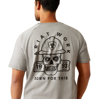 Ariat Mens Rebar Cotton Strong Hardhead Short Sleeve T-shirt - Heather Grey