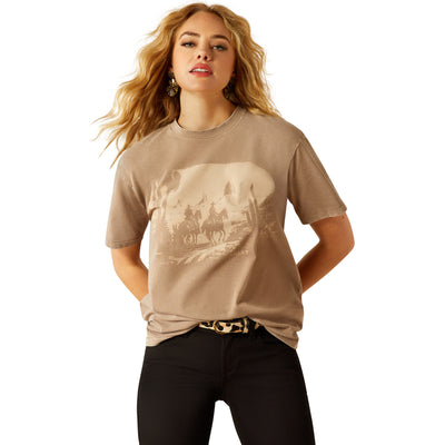 Ariat Women's Western Mural T-shirt - Washed Greige