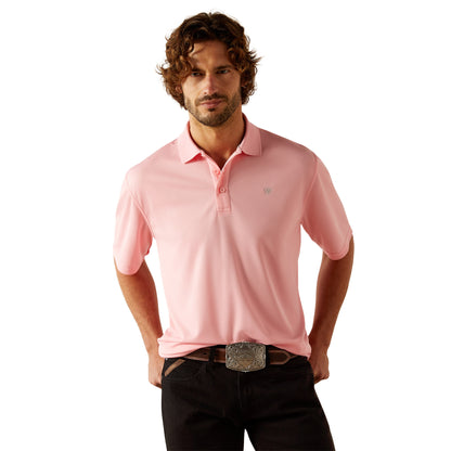 Ariat Mens Tek Short Sleeve Polo - Pink