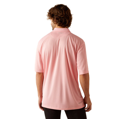 Ariat Mens Tek Short Sleeve Polo - Pink