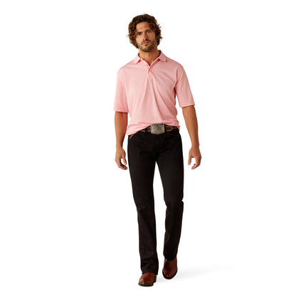 Ariat Mens Tek Short Sleeve Polo - Pink