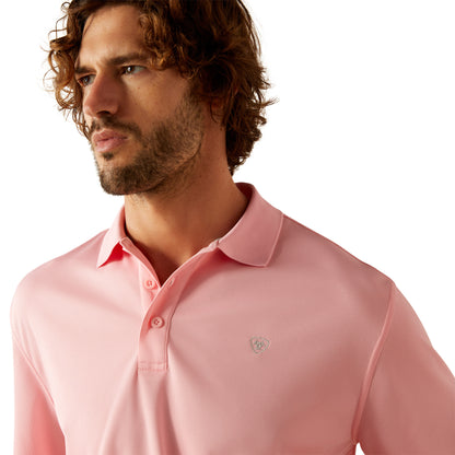 Ariat Mens Tek Short Sleeve Polo - Pink