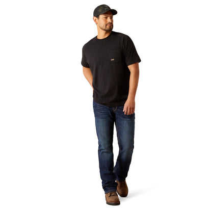 Ariat Mens Rebar Cotton Strong Workhog Short Sleeve T-shirt - Black
