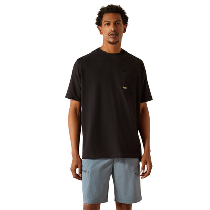 Ariat Mens Rebar Cotton Strong Hardhead Short Sleeve T-shirt - Black