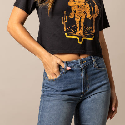 Kimes Ranch Women's The Road Crop Tee - Black
