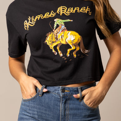 Kimes Ranch Women's  Lucky B Rodee-oh Cropped Tee - Black