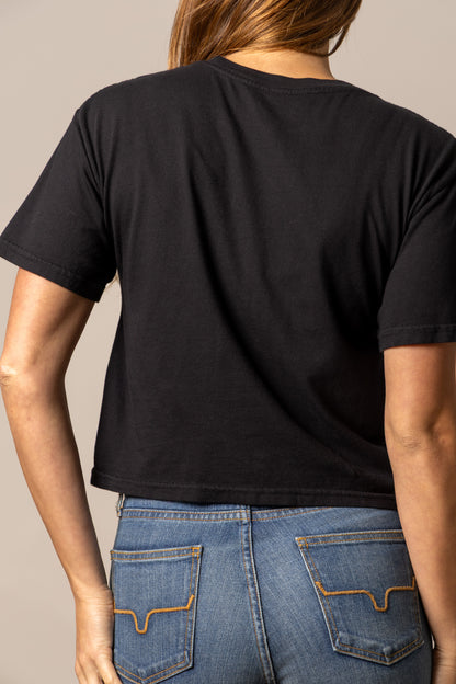 Kimes Ranch Women's  Lucky B Rodee-oh Cropped Tee - Black