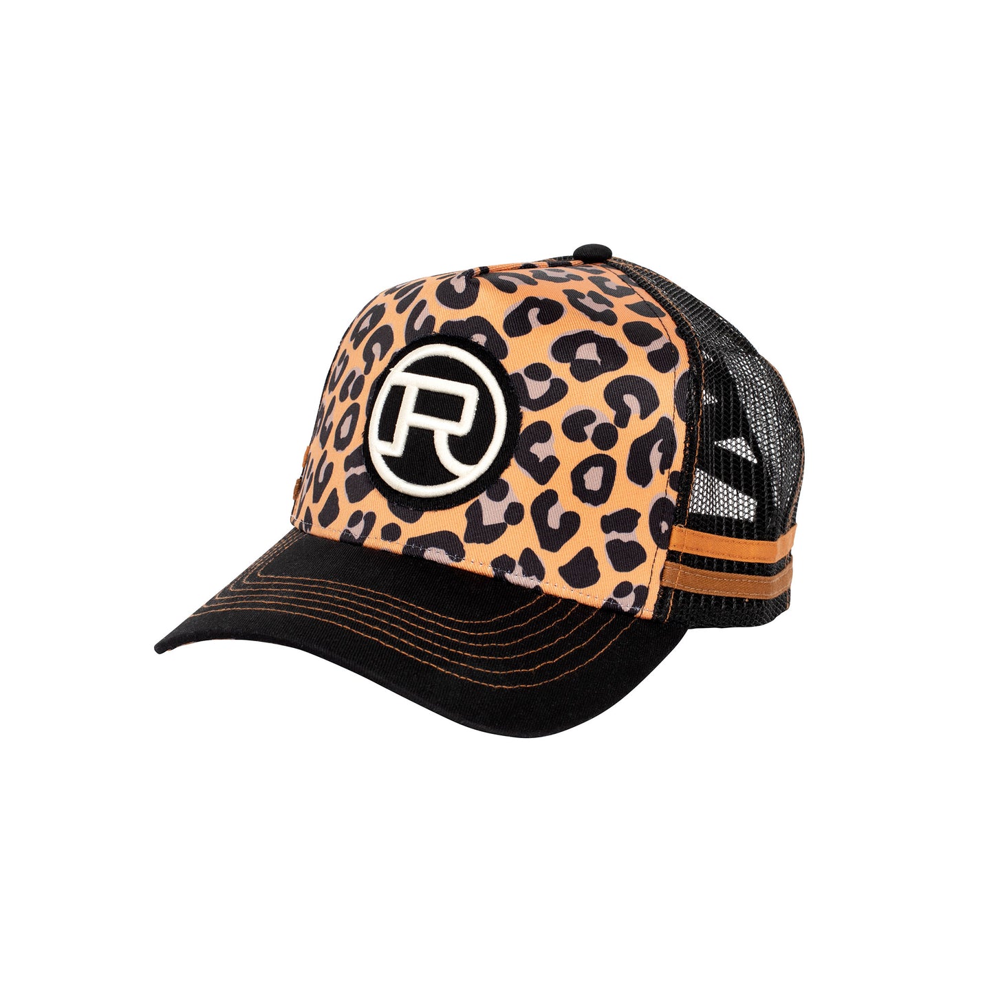 Roper Trucker Cap High Pony Tail Leopard Print