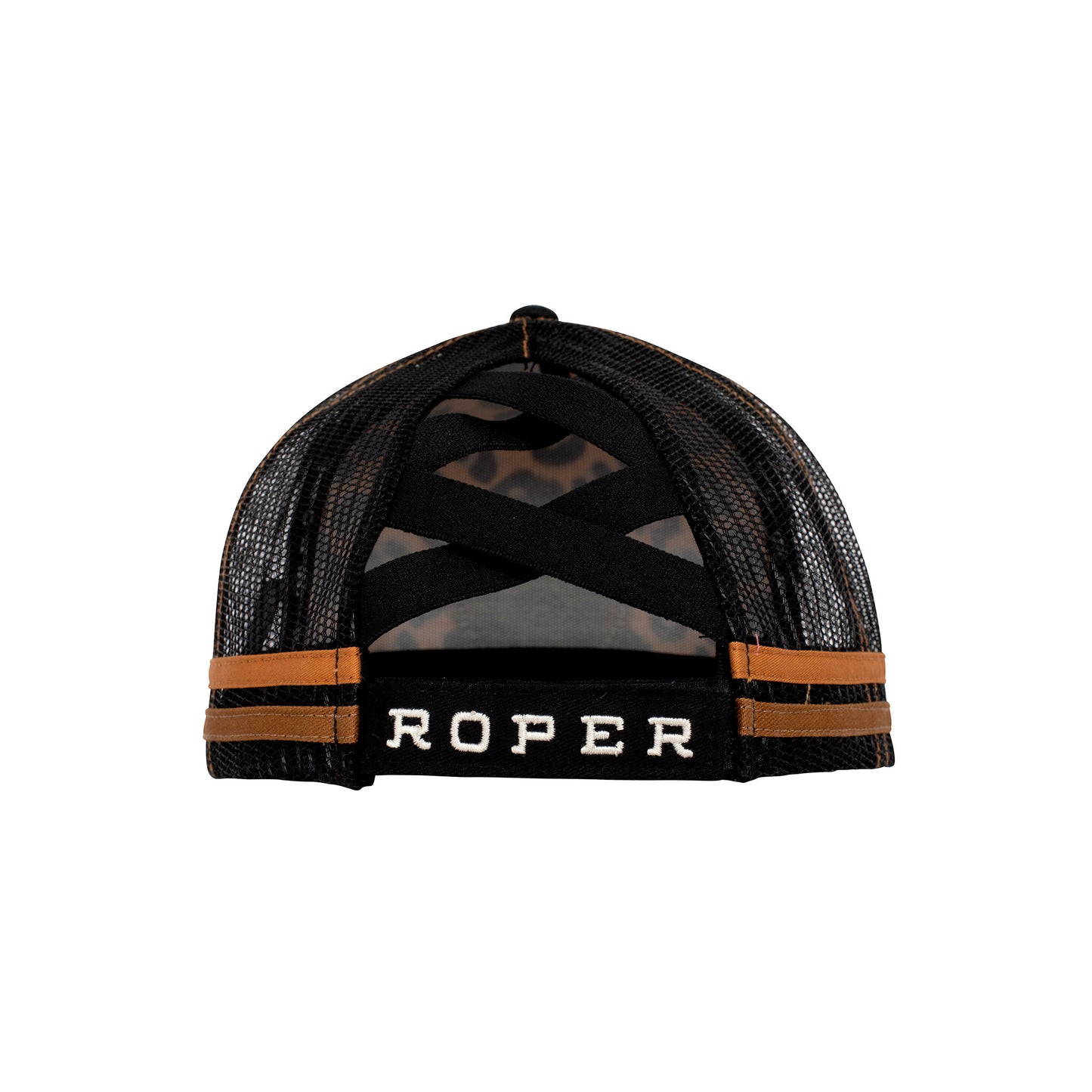 Roper Trucker Cap High Pony Tail Leopard Print