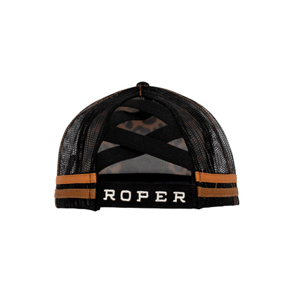 Roper Trucker Cap High Pony Tail Leopard Print