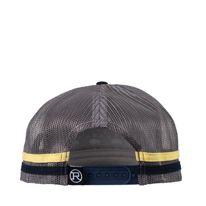 Roper Trucker Cap - Bison Print Navy