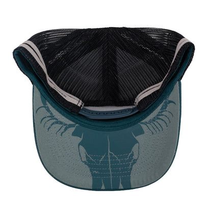 Roper Trucker Cap - Bull Skull Petrol