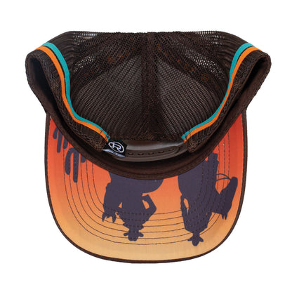 Roper Trucker Cap - Cowfolk Sunset Chocolate