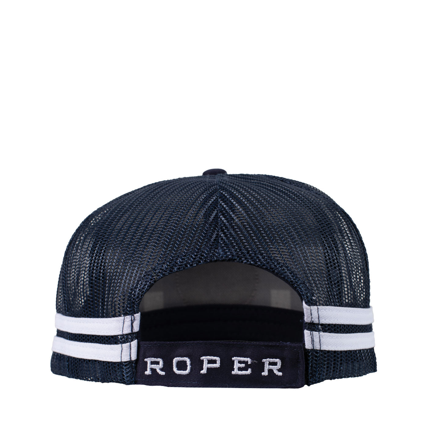 Roper Trucker Cap - Plaid Navy/White