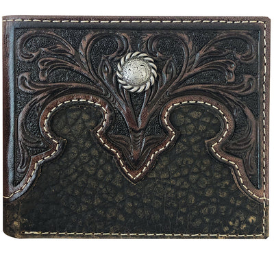 Roper Wallet - Bi Fold Tooled Yoke Brown