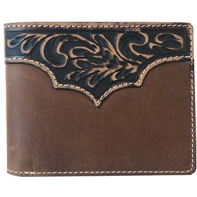 Roper Wallet - Bi Fold Tooled Yoke Tan