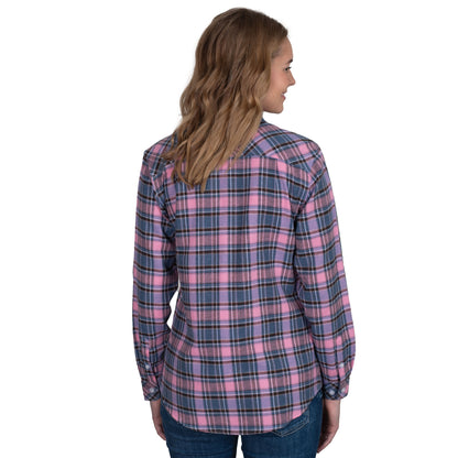 Just Country Women's Brooke Flannel Long Sleeve Shirt - Pink/ Orchid / Blue