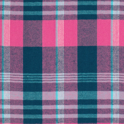 Just Country Women's Brooke Flannel Long Sleeve Shirt - Hot Pink/Navy/Sky Blue