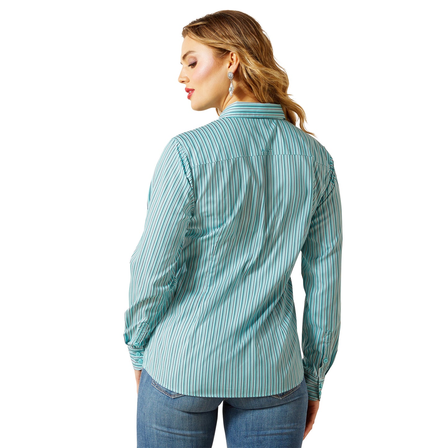 Ariat Women's Team Kirby Pro Long Sleeve Shirt - Aqua Stripe