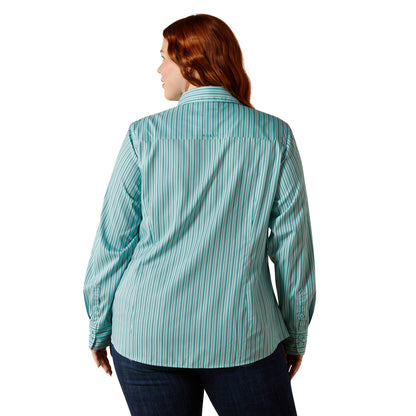 Ariat Women's Team Kirby Pro Long Sleeve Shirt - Aqua Stripe