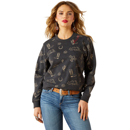 Ariat Women's Essential Crew Sweatshirt - Black Heather