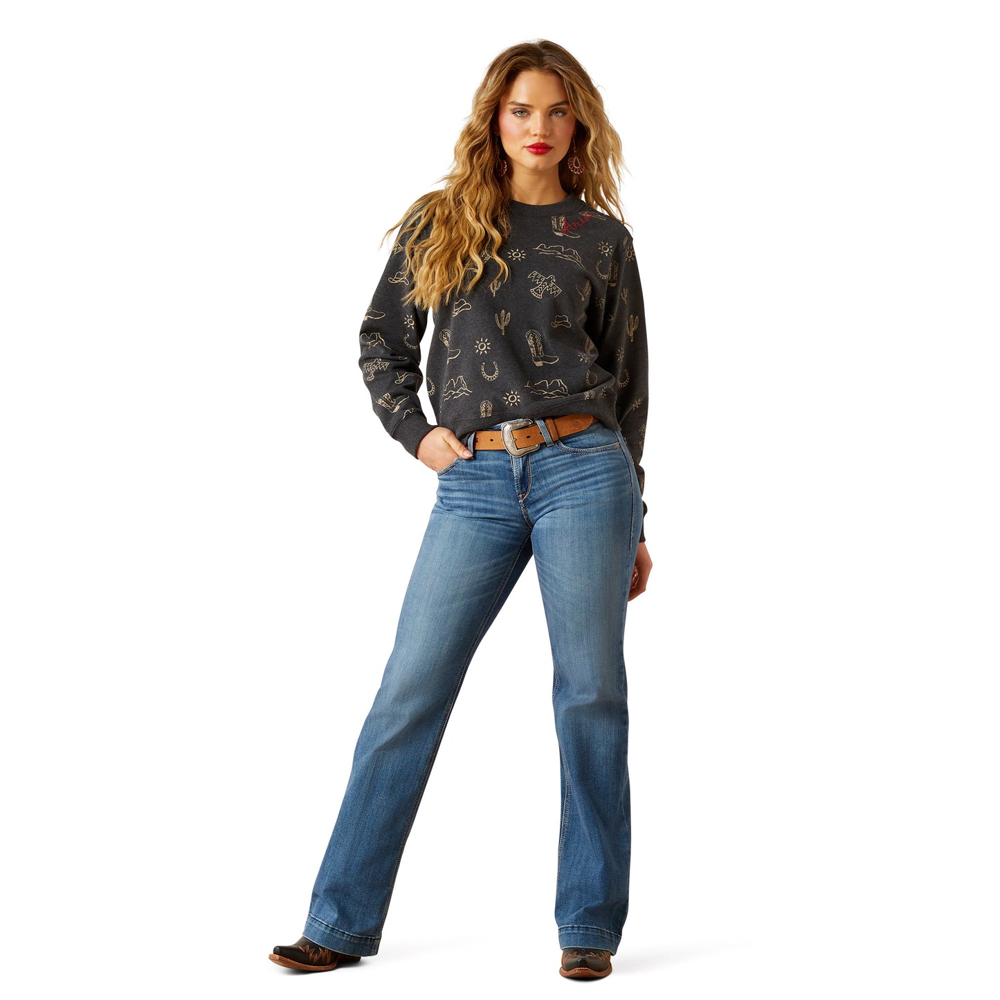 Ariat Women's Essential Crew Sweatshirt - Black Heather