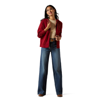 Ariat Women's Stitched Full Zip Hoodie - Biking Red
