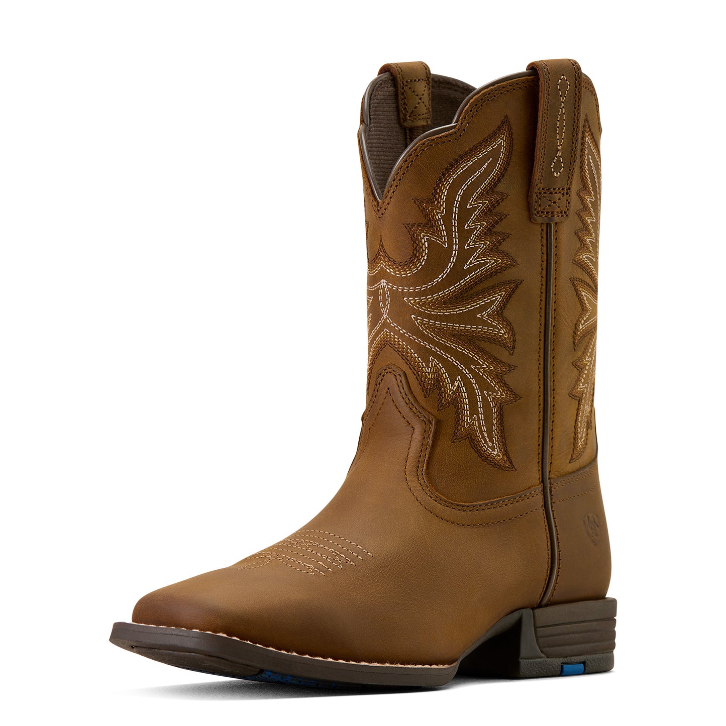Ariat Kid's Westwood Wide Square Toe Western Boot - Distressed Brown