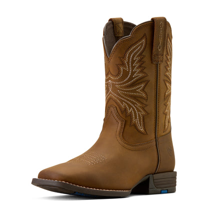 Ariat Kid's Westwood Wide Square Toe Western Boot - Distressed Brown