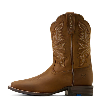 Ariat Kid's Westwood Wide Square Toe Western Boot - Distressed Brown