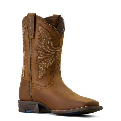 Ariat Kid's Westwood Wide Square Toe Western Boot - Distressed Brown
