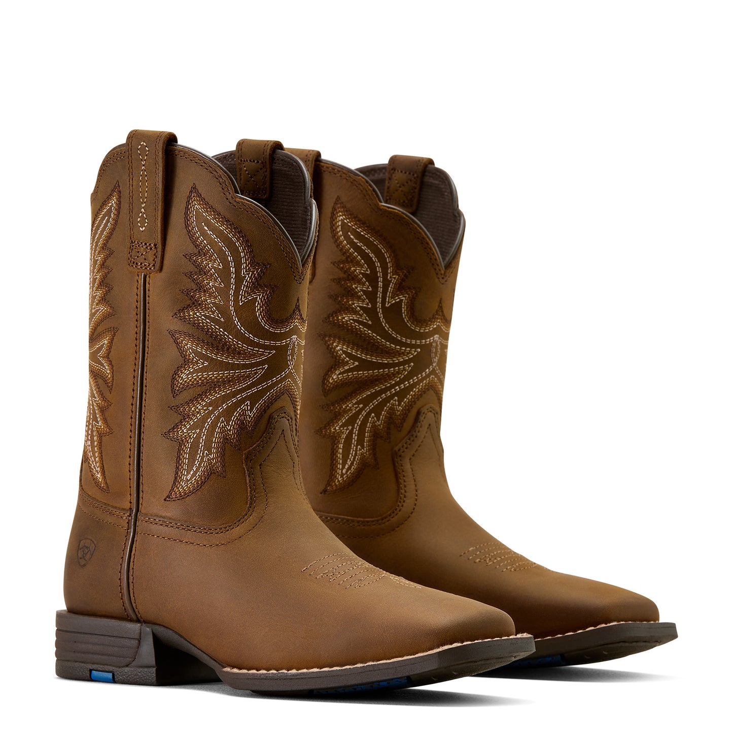 Ariat Kid's Westwood Wide Square Toe Western Boot - Distressed Brown
