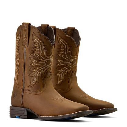 Ariat Kid's Westwood Wide Square Toe Western Boot - Distressed Brown