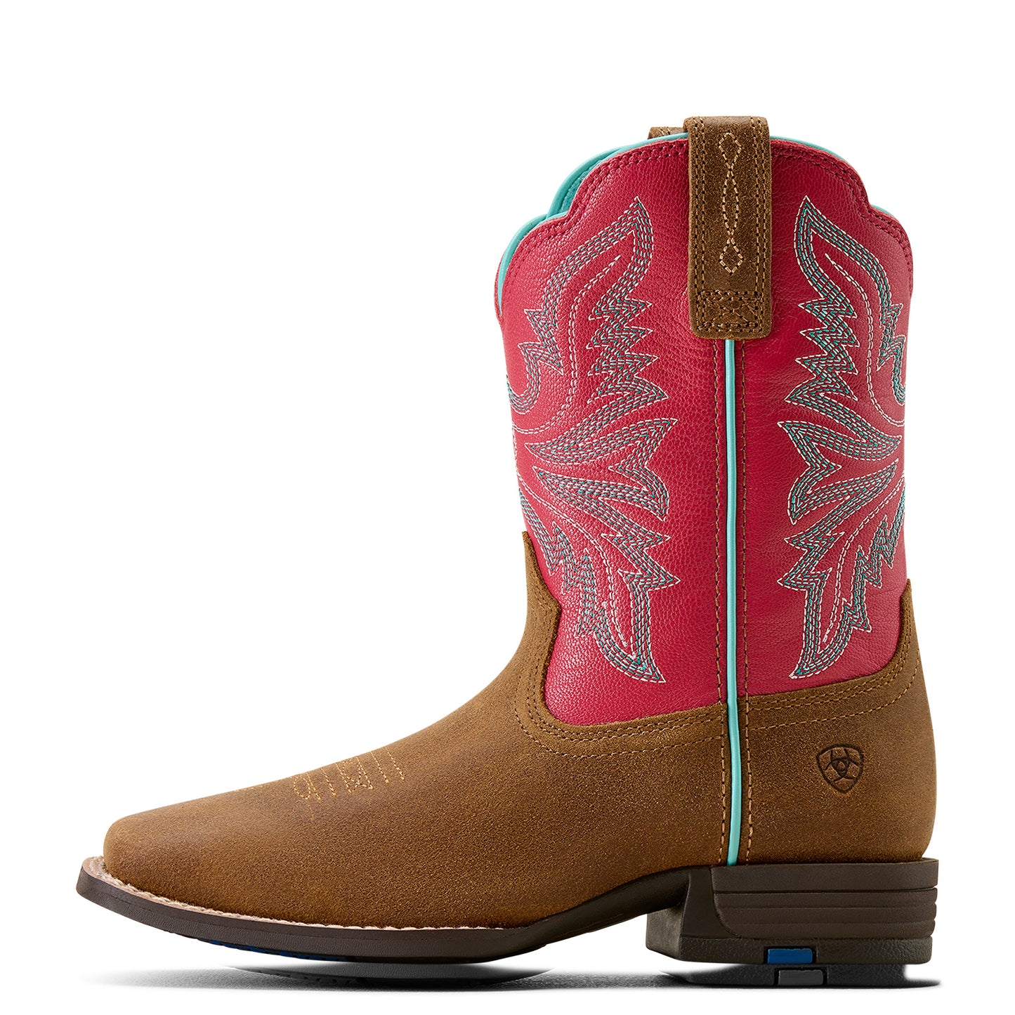 Ariat Kid's Westwood Wide Square Toe Western Boot - Wicker/Hot Pink