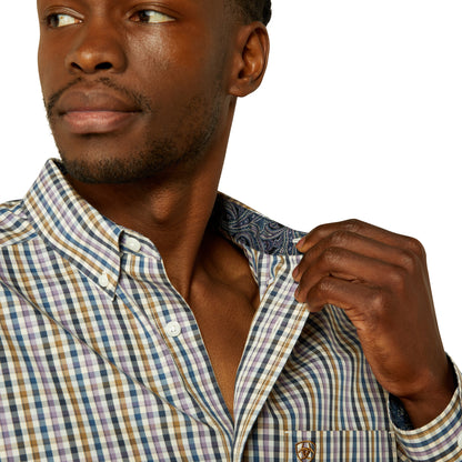 Ariat Men's Wrinkle Free Dusty Long Sleeve Shirt - Purple