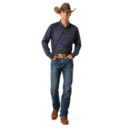 Ariat Men's Wrinkle Free Daven Long Sleeve Shirt - Navy