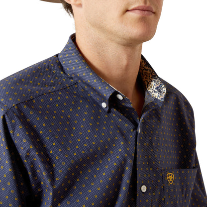 Ariat Men's Wrinkle Free Daven Long Sleeve Shirt - Navy