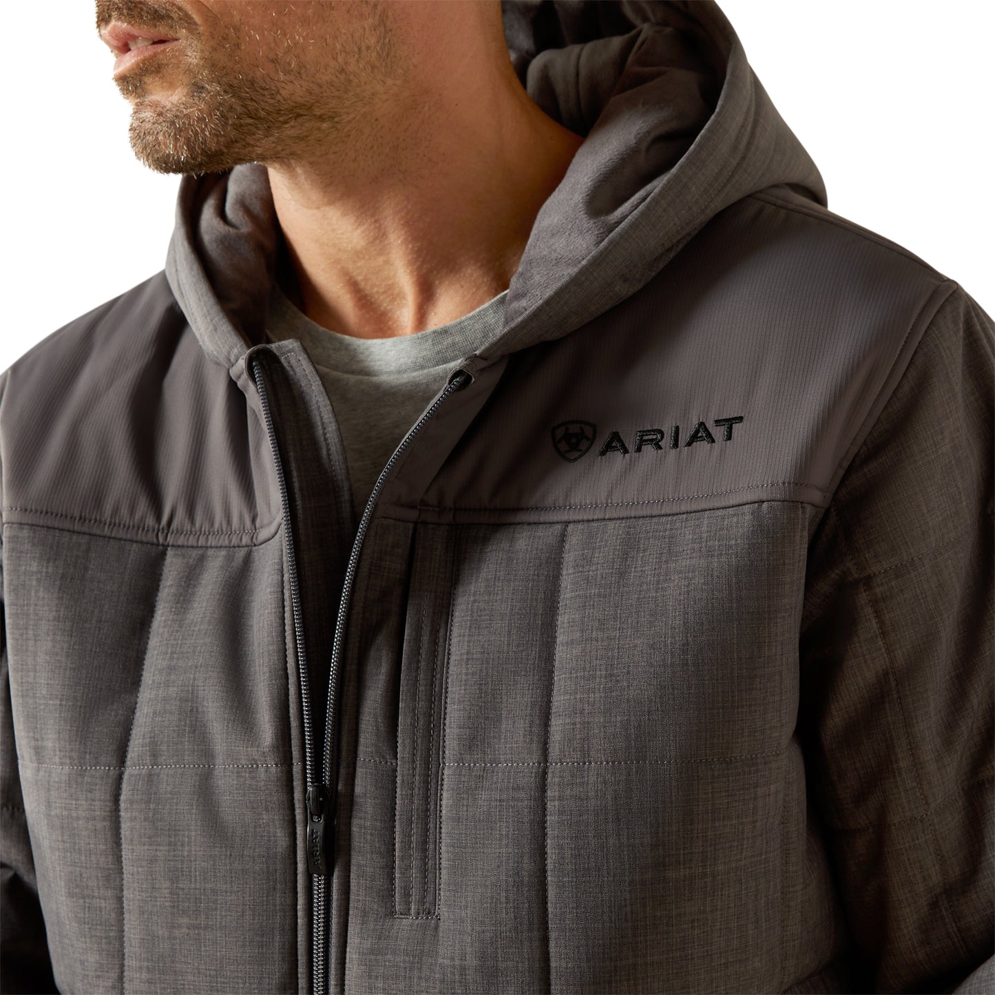Ariat Men's Crius Hooded Insulated Jacket - Grey Heather