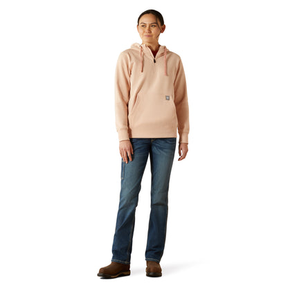 Ariat Women's Rebar Skill Set 1/2 Zip Hoodie - Cameo Rose