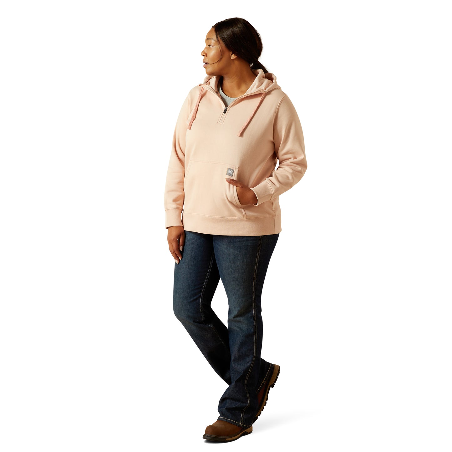 Ariat Women's Rebar Skill Set 1/2 Zip Hoodie - Cameo Rose