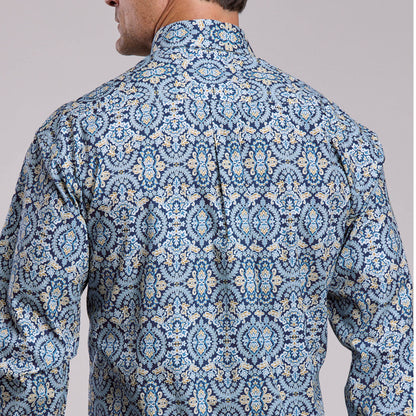 Stetson Men's Paisley Print Shirt - Blue 11-001-0526-2009