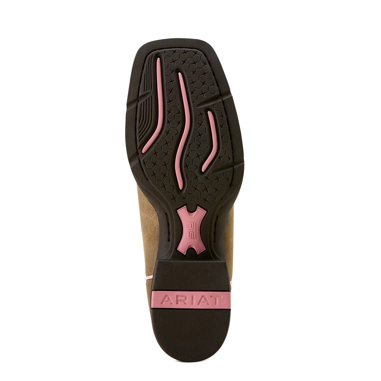 Ariat Women's Round Up Ruidoso Wide Square Toe  - Brown Bomber/ Dusty Rose
