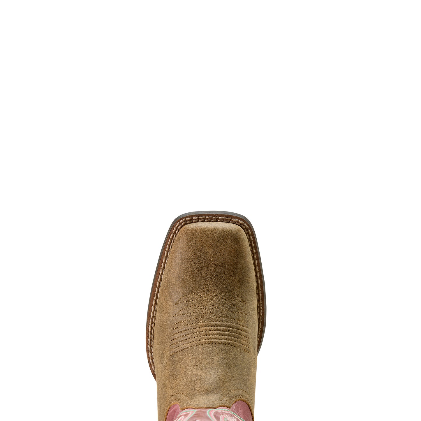 Ariat Women's Round Up Ruidoso Wide Square Toe  - Brown Bomber/ Dusty Rose