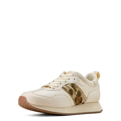 Ariat Women's Ranch Runner Shoe - Bright Cream/Gilded Leopard