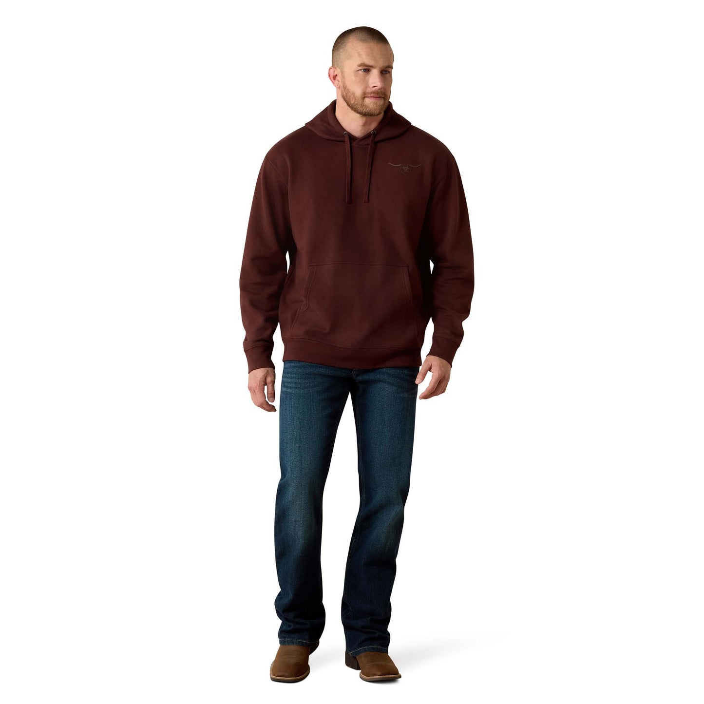 Ariat Men's Shield Steerhead Hoodie - Brown